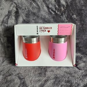 New Stanley 2pk 10 oz Stainless Steel Everyday Go Tumblers Red & Cotton Candy